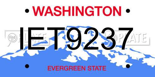 IET9237 Washington License Plate