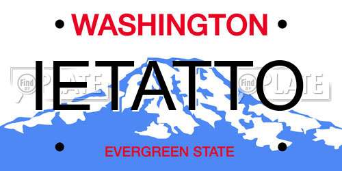 IETATTO Washington License Plate