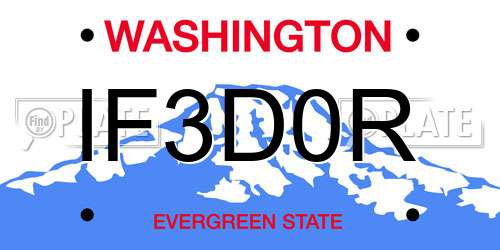 IF3D0R Washington License Plate