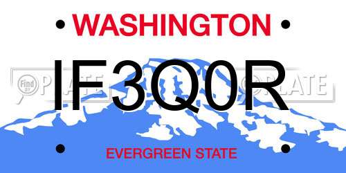 IF3Q0R Washington License Plate