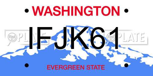 IFJK61 Washington License Plate