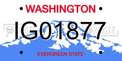 IG01877 Washington License Plate