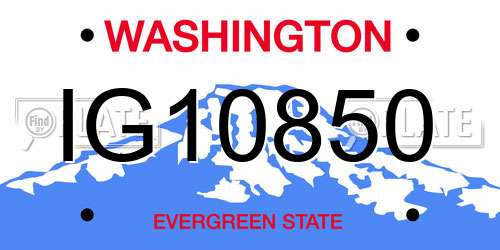 IG10850 Washington License Plate