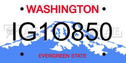 IG1O850 Washington License Plate