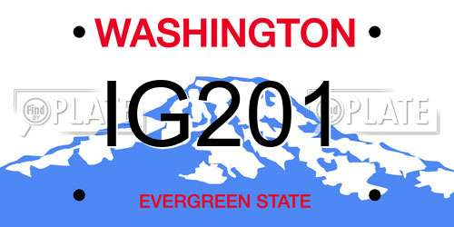IG201 Washington License Plate