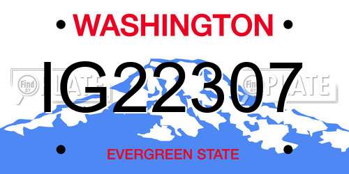 IG22307 Washington License Plate