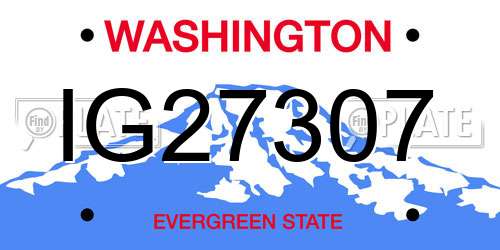 IG27307 Washington License Plate