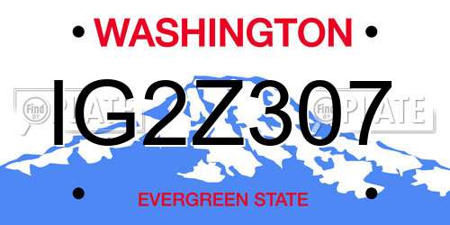 IG2Z307 Washington License Plate