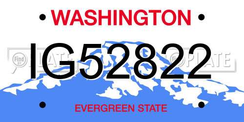 IG52822 Washington License Plate