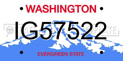 IG57522 Washington License Plate