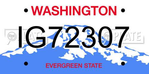 IG72307 Washington License Plate