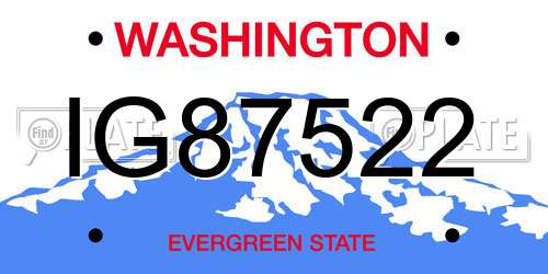 IG87522 Washington License Plate