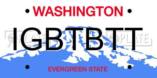 IGBTBTT Washington License Plate
