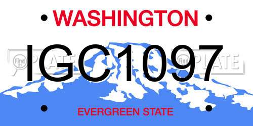 IGC1097 Washington License Plate