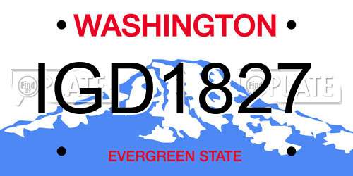 IGD1827 Washington License Plate