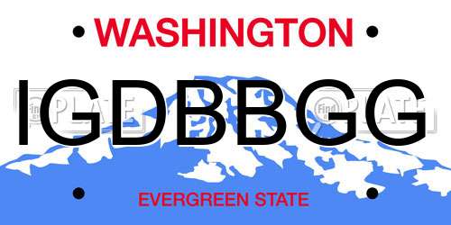 IGDBBGG Washington License Plate