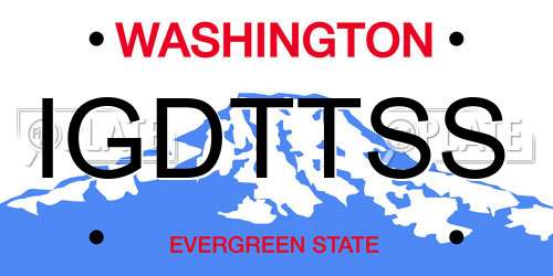 IGDTTSS Washington License Plate