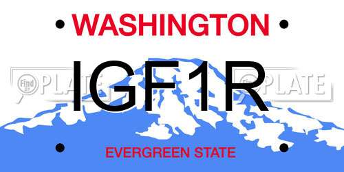 IGF1R Washington License Plate