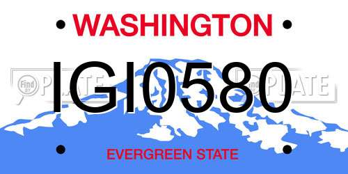 IGI0580 Washington License Plate
