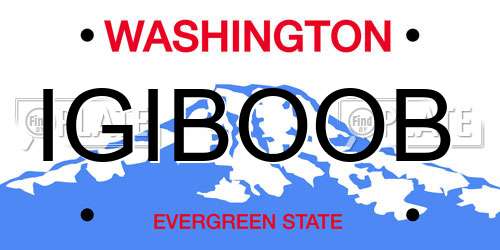 IGIBOOB Washington License Plate
