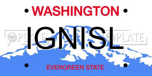 IGNISL Washington License Plate