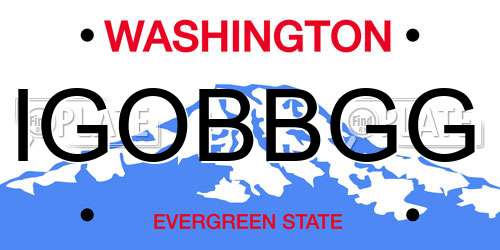 IGOBBGG Washington License Plate