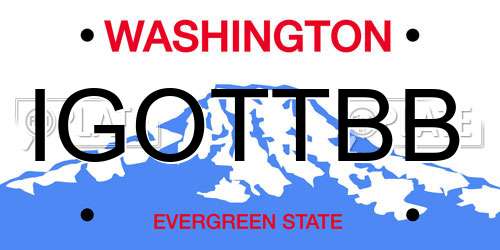 IGOTTBB Washington License Plate
