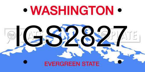 IGS2827 Washington License Plate