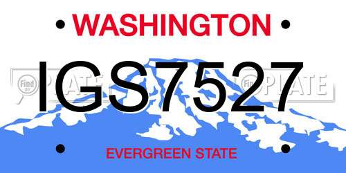 IGS7527 Washington License Plate