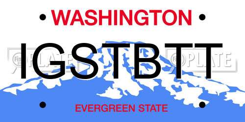 IGSTBTT Washington License Plate