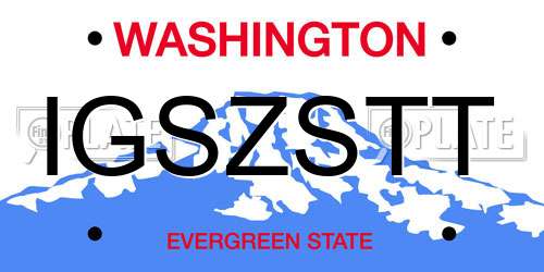 IGSZSTT Washington License Plate