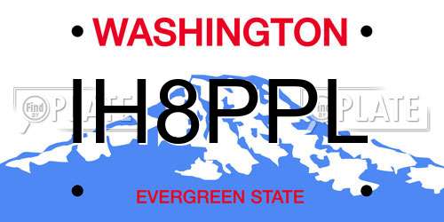 IH8PPL Washington License Plate