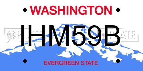 IHM59B Washington License Plate
