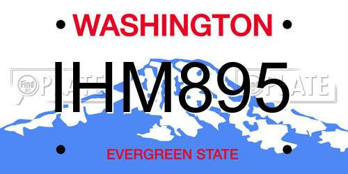 IHM895 Washington License Plate