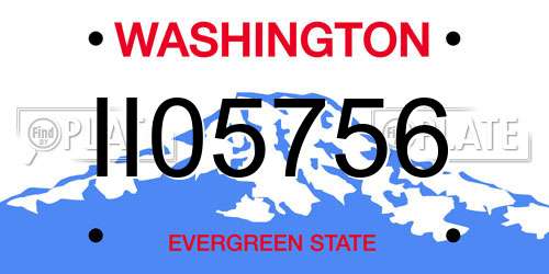 II05756 Washington License Plate