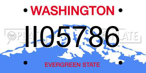 II05786 Washington License Plate