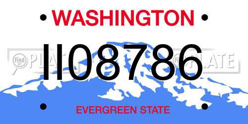 II08786 Washington License Plate