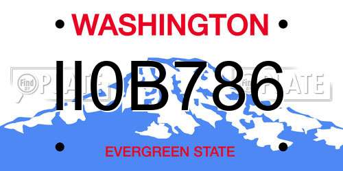 II0B786 Washington License Plate