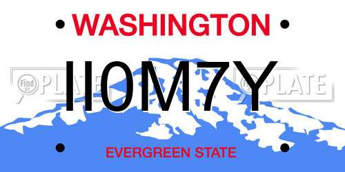 II0M7Y Washington License Plate