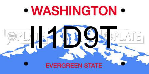 II1D9T Washington License Plate