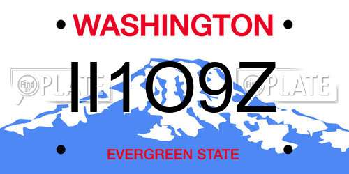 II1O9Z Washington License Plate