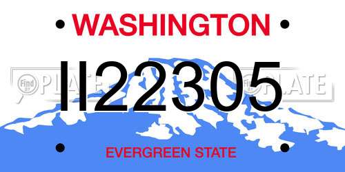II22305 Washington License Plate