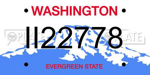 II22778 Washington License Plate