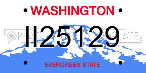 II25129 Washington License Plate