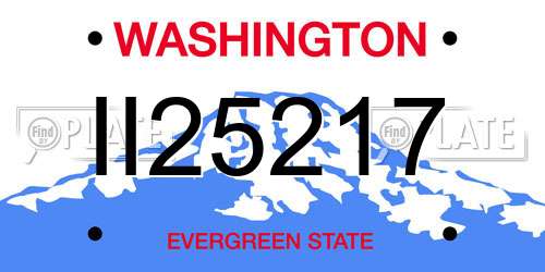 II25217 Washington License Plate