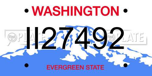 II27492 Washington License Plate