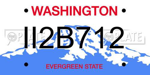 II2B712 Washington License Plate