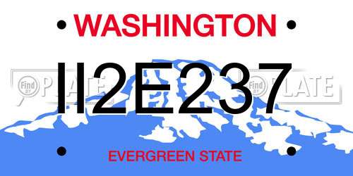II2E237 Washington License Plate