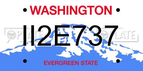 II2E737 Washington License Plate