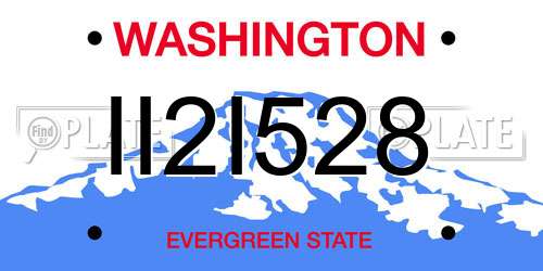 II2I528 Washington License Plate